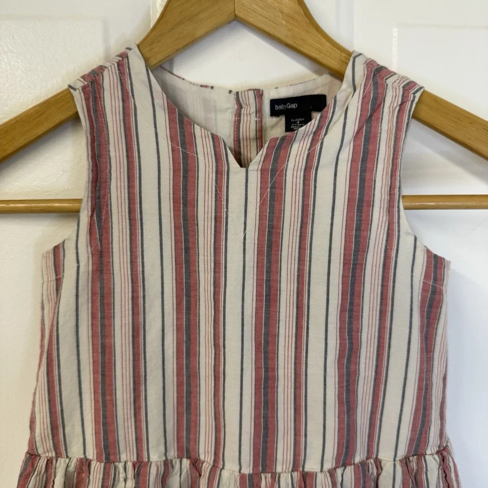 Gap Girls Striped Cotton Dress Eyelet Embroidery‎ Sundress Preppy Size 4